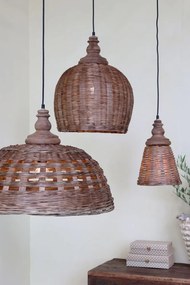 Prírodné antik závesné svetlo lampa z prúteného ratanu - Ø 31*38cm/ E27/ 25W