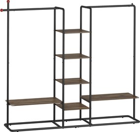 Otevřená šatní skříň Horna 153,6 cm černá/hnědá