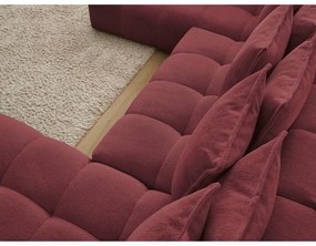 Vínovočervená ženilková rozkladacia/s úložným priestorom rohová pohovka (ľavý roh/do tvaru "U") Everest – Bobochic Paris