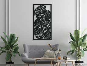 drevko Moderný obraz Listy kvetu Monstera deliciosa Rozmer obrazu: 44,5 x 22,5 cm, Farba dekorácie: Čierna