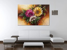 Gario Ručne maľovaný obraz Nádherná kytica kvetov Rozmery: 120 x 80 cm