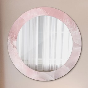 Okrúhle ozdobné zrkadlo na stenu Ružový kameň fi 60 cm