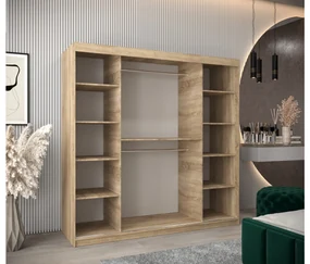 Šatníková skriňa 200 cm Toki 2 (Dub sonoma + Biela matná). Vlastná spoľahlivá doprava až k Vám domov. 1065024