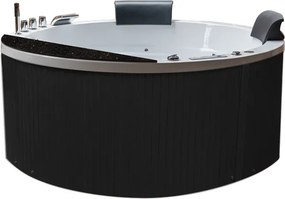 BPS-koupelny Hydromasážna vaňa HYD-DE916-155 155x155 s ohrevom vody, čierny panel
