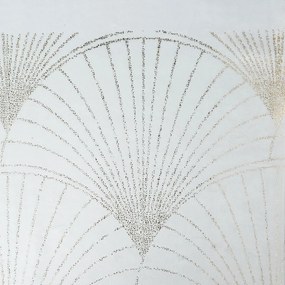 Zamatový stredový obrus s lesklou potlačou bielej farby