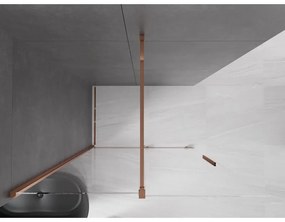 Mexen Velar, posuvné dvere do otvoru typ Walk-In 130 cm, 8mm číre sklo, ružové zlato, 871-130-000-03-60