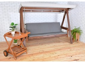 Sivo-hnedá drevená záhradná hojdačka Adelaida – Rojaplast