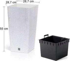 Plastový kvetináč DRTS300 30 cm - biela