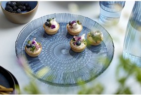 Modrý sklenený servírovací tanier ø 30 cm Kusintha – Bitz