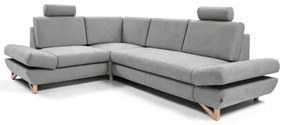 Rozkladacia rohová čalúnená sedacia súprava AVESTA s úložným priestorom do L, ľavé prevedenie, sivá