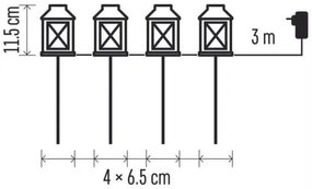 EMOS LED vianočné zapichovacie lampáše biele DCLC01