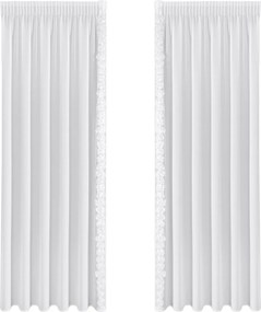 ZÁCLONA NA PÁSKE EVA MINGE ROSES, SADA 2KS 140X270 CM BIELA