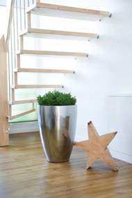 Luxusný kvetináč OPALA, sklolaminát, výška 55 cm, strieborná metalíza