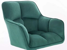 LuxuryForm DESIGN Kreslo AMALFI VELUR na zlatej podstave s kolieskami - zelené
