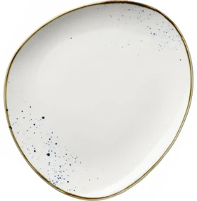 Mäser Oválny tanier Pintar Biele modré bodky 26 x23 cm, S
