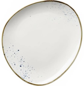 Mäser Oválny tanier Pintar Biele modré bodky 26 x23 cm, S