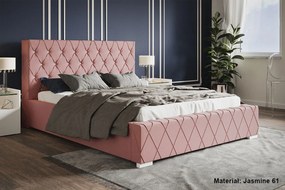 Luxusná čalúnená posteľ BED 4 Glamour - 180x200,Drevený rám,114cm