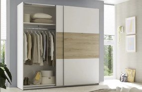 Šatníková skriňa Kiara 215 cm, biela/dub baysen