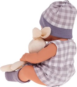 Bábika Lovely Baby s košíkom a zajačikom fialová
