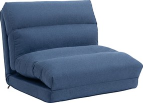 HOMCOM 1‑miestne polohovateľné kreslo – premeniteľné na posteľ, 5 polôh, nosnosť 120 kg, modré, 70 x 72 x 56 cm | Aosom