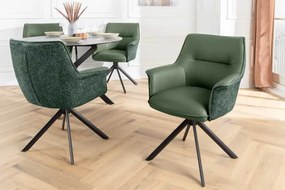 Kožená jedálenská stolička Nancy otočná o 180° zelená