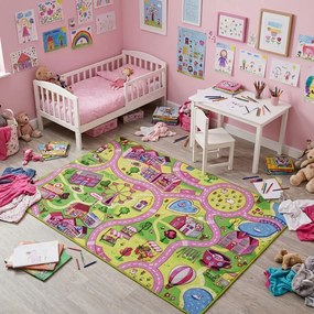Associated Weavers, Detský kusový koberec cesty Sweet Town, 95x133, viacfarebná, detská izba