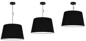 Závesné svietidlo Gaja, 1x čierne textilné tienidlo, (fi 44cm), b