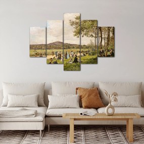 Obraz - French 19th Century, Race Course at Longchamps, reprodukcia (150x105 cm)