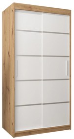 Šatníková skriňa 100 cm Verika 1 100 (dub artisan + biela). Akcia -21%. Vlastná spoľahlivá doprava až k Vám domov. 1063670