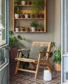 Bielo-hnedá vonkajšia lampa Kave Home Dialma