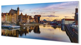 Obraz na akrylátovom skle Port of gdańsk rieky svitania 120x60 cm