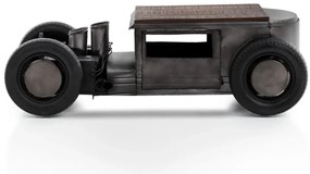 furniture-nabytek.cz - Masívny konferenčný stolík Car z mangového dreva a kovu, lakovaný, čierny – 160×65×50 cm