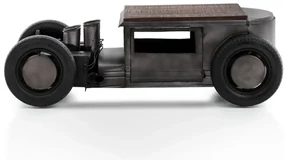 furniture-nabytek.cz - Masívny konferenčný stolík Car z mangového dreva a kovu, lakovaný, čierny – 160×65×50 cm
