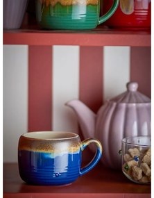 Modré/hnedé hrnčeky v súprave 4 ks z kameniny 400 ml Sheen – Bloomingville