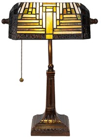Tiffany bankárska lampa JASPER 26*42