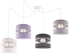 Závesné svietidlo Elegance Spider, 4x textilné tienidlo (mix 8 farieb), w