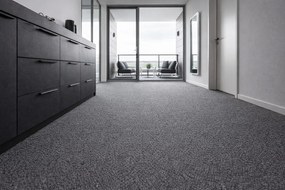 Avanti, Metrážny koberec Dublin 145 šedý, na mieru, šíře 4m,5m, šedá, ab (mriežka), chodba / predsieň