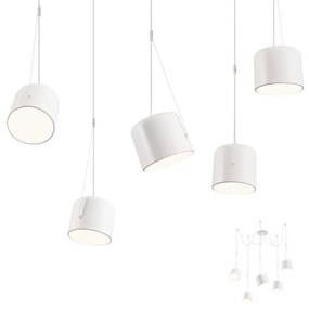 Redo 01-1827 - Luster na lanku DODO 5xE27/15W/230V pavúk biela