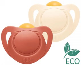 Latexový cumlík NUK For Nature 0-6m 2 ks box červená, vel. 0-6 m