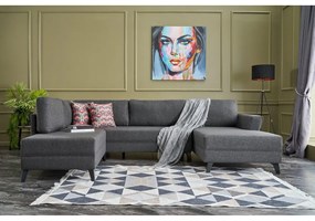 Antracitovosivá rohová pohovka (do tvaru "U") Eris – Balcab Home