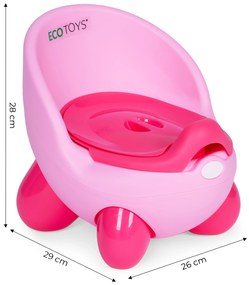WC nočník pre deti, protišmykové nožičky, ružové ECOTOYS