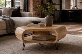 Dizajnový konferenčný stolík Lorelei 90 cm prírodné mango