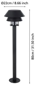 Eglo 900803 - Vonkajšia lampa CHIAPPERA 1xE27/40W/230V 80 cm IP65