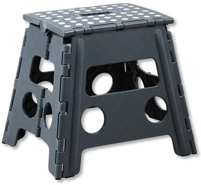 Kesper Skládací schůdky, plastová stolička, antracit s výškou 32cm
