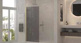 Erga Paris, sprchová zástena Walk-In 70x200 cm, 8mm šedé sklo, zlatý lesklý profil, ERG-V02-PARIS-070x200-GR-GD