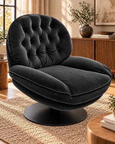 LuxuryForm DESIGN Relaxačné otočné kreslo LUNA - čierne