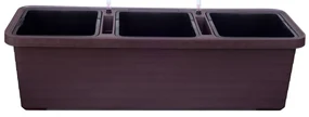 Plastia Samozavlažovací truhlík Berberis TRIO, čokoláda, 117 cm