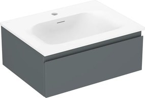 Mexen Orio, kúpeľňová skrinka 60 cm s umývadlom Vela, 1 zásuvka, grafitová matná/biela matná, 91A10-06023-1-BF66-W23M01