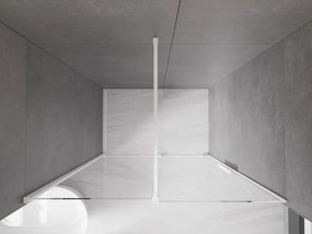 Mexen Velar, posuvné dvere do otvoru 140x200 cm, 8mm číre sklo, biely profil, 871-140-000-01-20