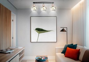 BERGE Sklenená LED závesná lampa 3xE27 - guľové horizontálne pruhy